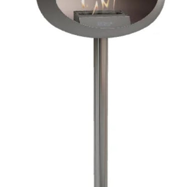 Dome Nickel Ground Steel High Fireplace by LE FEU