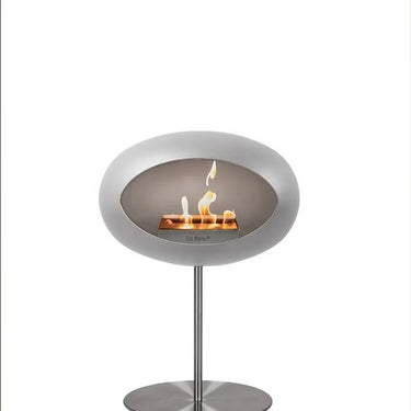 Dome Nickel Ground Steel Low Fireplace by LE FEU
