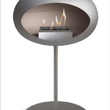 Dome Nickel Ground Steel Low Fireplace by LE FEU