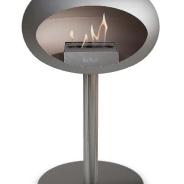 Dome Nickel Ground Steel Low Fireplace by LE FEU