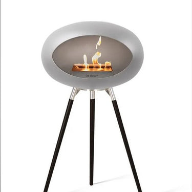 Dome Nickel Ground Wood High Fireplace by LE FEU