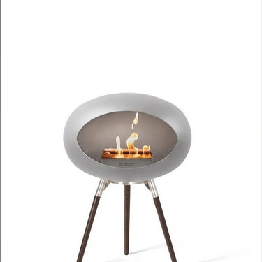 Dome Nickel Ground Wood Low Fireplace by LE FEU