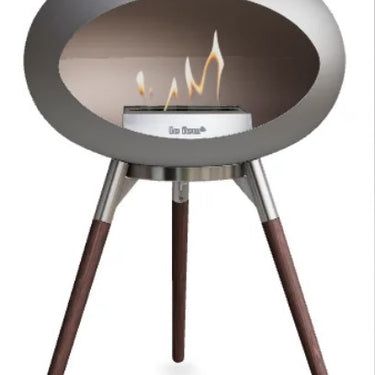 Dome Nickel Ground Wood Low Fireplace by LE FEU