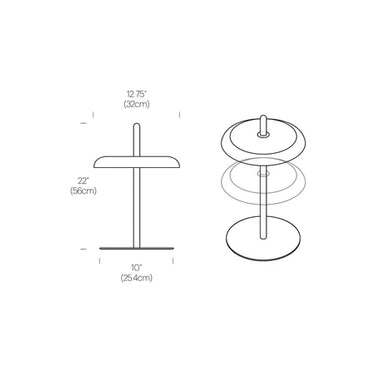 Portable Rechargeable LED Table Lamp with Adjustable Height by Pablo Designs - image 5