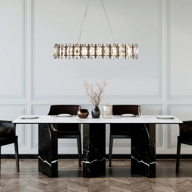 Dimmable Dining Room LED Suspension Light - 5 Lights, 41", Rectangle