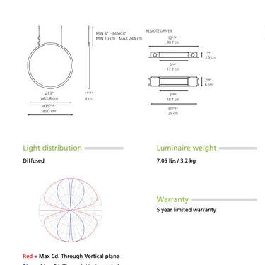 Italian Design O 90 Outdoor Suspension Light – Durable Architectural Lighting for Patios and Public Spaces