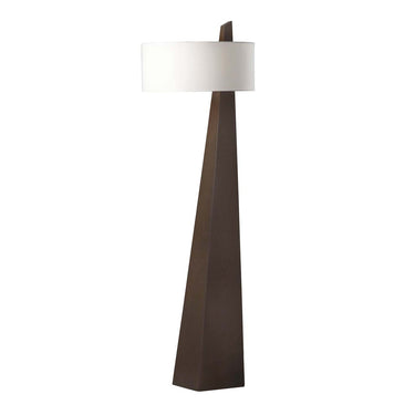 Nova of California Obelisk Floor Lamp 63 Chestnut Wood Linen Shade