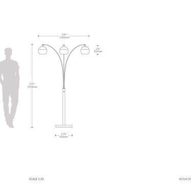 Orson 3 Light Arc Floor Lamp