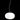 Oluce Alba 465 simple pendant light with a shiny opal blown glass sphere on a dark studio background
