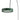 Detail of the green round shade and arched arm of the Berlin-Out floor lamp