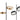 Oluce Berlin floor lamps in brass and black with rotated shades on a white background