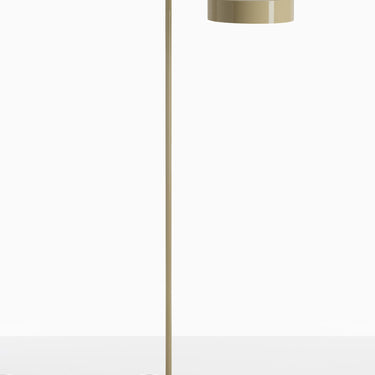 Oluce Berlin-Out outdoor floor lamp in ivory with a round head on a light studio floor