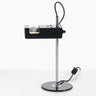 Oluce Mini Spider table lamp in lacquered black with chrome stem and adjustable reflector