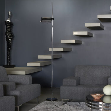Modern designer Colombo LED floor lamp in black, perfect for bedroom and hotel lighting