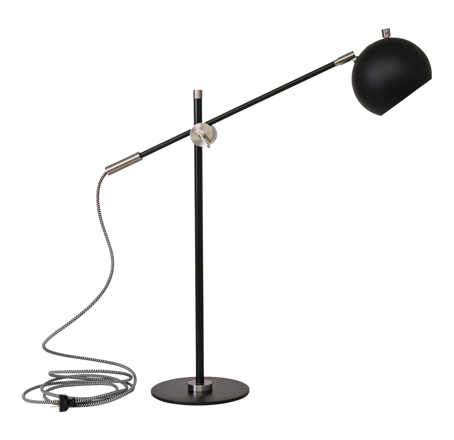 House of Troy Orwell LED Counterbalance Table Lamp in Black with Satin Nickel Accents OR750-BLKSN