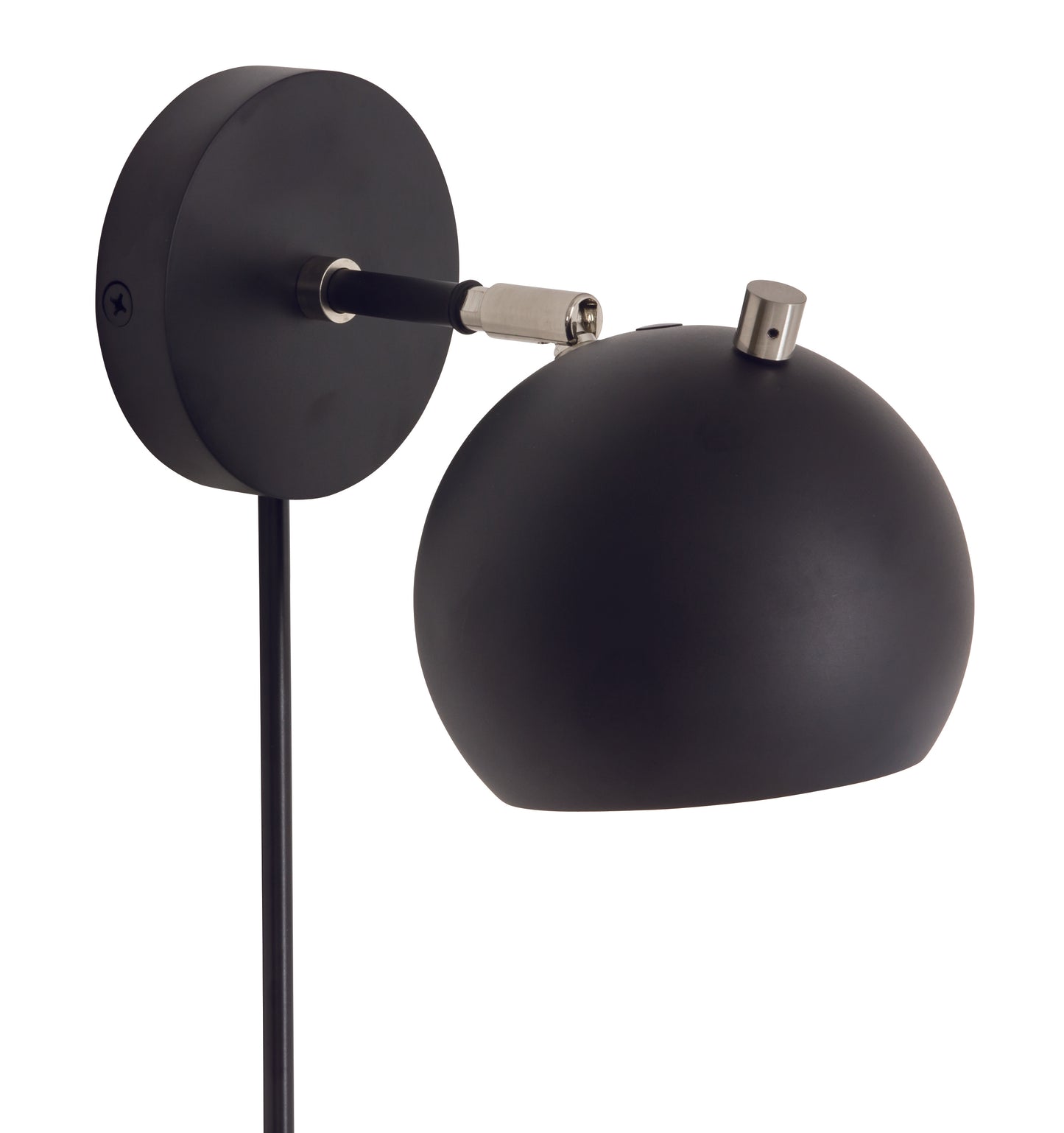 House of Troy Orwell LED Wall Lamp in Black with Satin Nickel Accents OR775-BLKSN