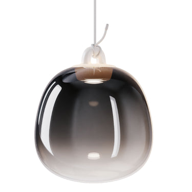 Lodes Oblò pendant with hook-style frame and translucent Pyrex glass ideal for coastal and contemporary décor
