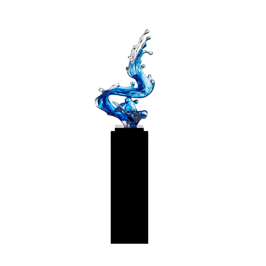 Breaker Ocean Blue Wave Floor Sculpture 43-Inch - Black Stand  1