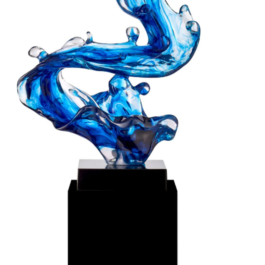Breaker Ocean Blue Wave Floor Sculpture 43-Inch - Black Stand 4