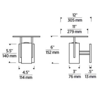 Energy efficient modern barn style wall light with 360 lumens for residential dining rooms, offices and hotels