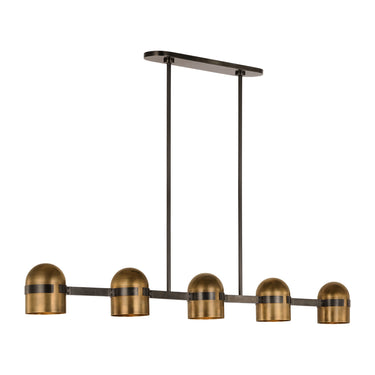 Luxury extra-large 5-light brass chandelier by Visual Comfort AVROKO for kitchens and hotel lobbies