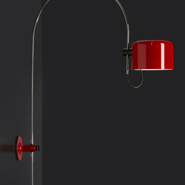Red Coupé 1158 wall lamp with long curved arm for accent lighting