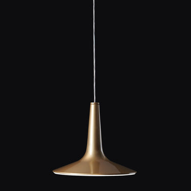 Kin pendant in satin gold glaze, close studio detail