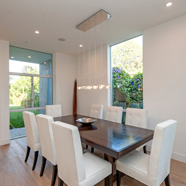 ET2 Orb II bubble glass pendant installed in a room