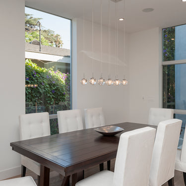 ET2 Orb II bubble glass pendant installed in a room