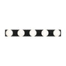 5-light modern vanity wall light with frosted glass globes for residential and commercial bathrooms in matte black