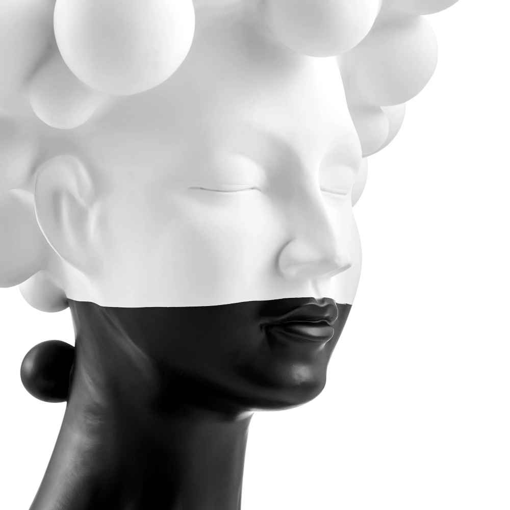 Finesse Decor Hedy Sculpture - Two-Tone Matte Black & White