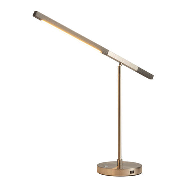 Nova of California Port Table Lamp Led 35 Charcoal Gray Wood Satin Nickel