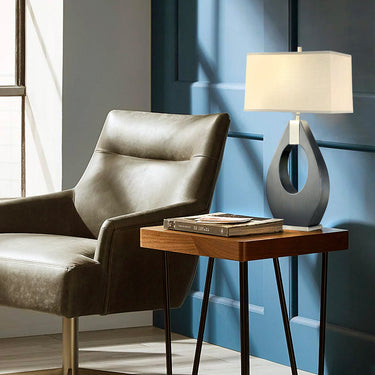Nova of California Pearson Table Lamp 30 Pecan Wood Brushed Nickel