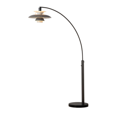 Nova of California Palm Springs Arc Floor Lamp 83 Gunmetal Gray Tonal Shades