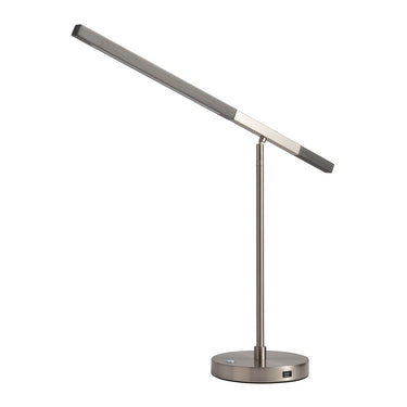 Nova of California Port Table Lamp Led 35 Charcoal Gray Wood Satin Nickel