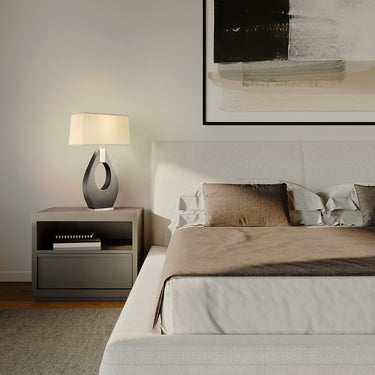 Nova of California Pearson Table Lamp 30 Pecan Wood Brushed Nickel