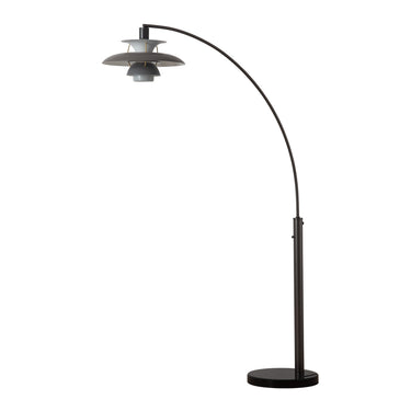 Nova of California Palm Springs Arc Floor Lamp 83 Gunmetal Gray Tonal Shades