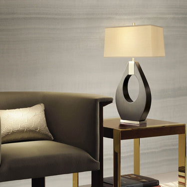 Nova of California Pearson Table Lamp 30 Pecan Wood Brushed Nickel