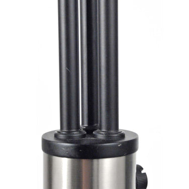 Nova of California Polygon 3 Light Arc Floor Lamp 88 Brushed Nickel Matte Black Hand Knotted String Shade