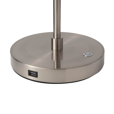 Nova of California Port Table Lamp Led 35 Charcoal Gray Wood Satin Nickel