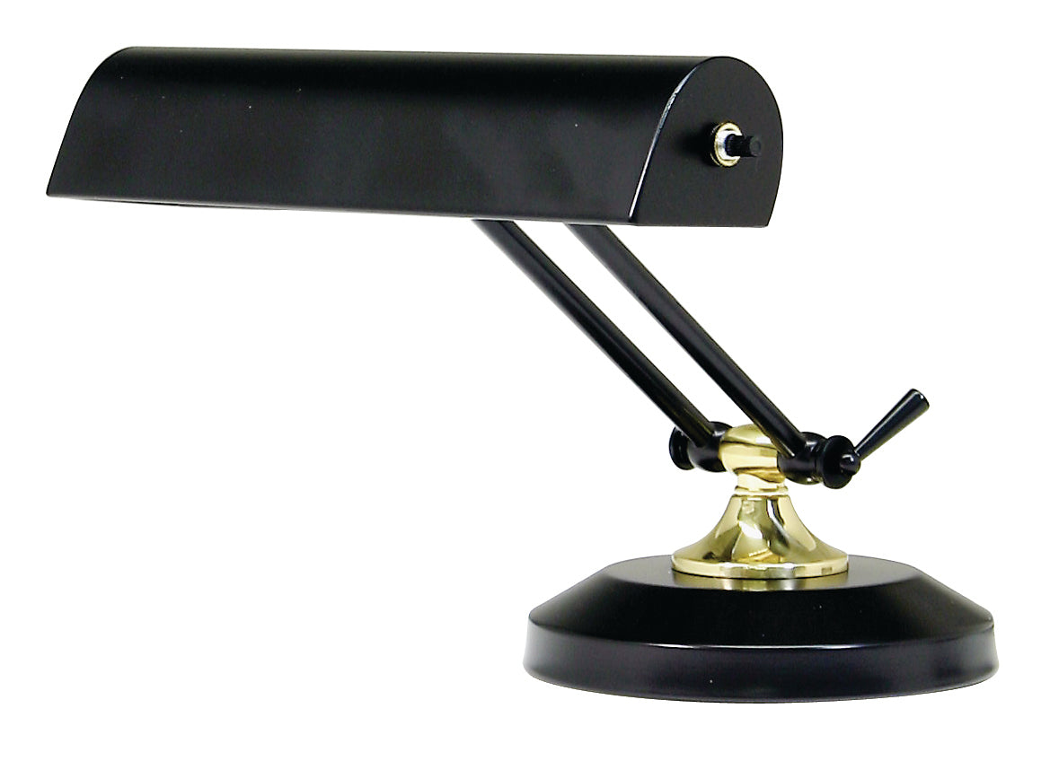 House of Troy Upright Piano Lamp 10" in Black with Polished Brass Accents P10-150-617