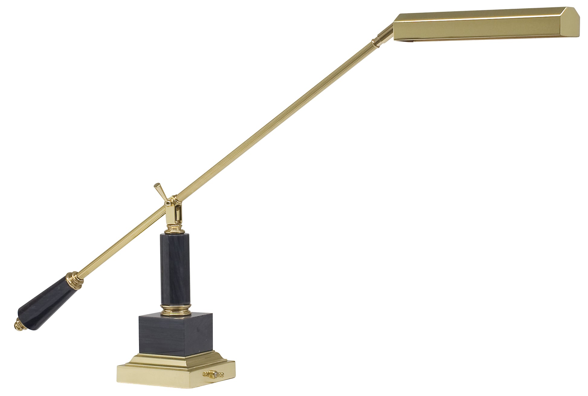 House of Troy Counter Balance Polished Brass and Black Marble Piano/Desk Lamp P10-190-M