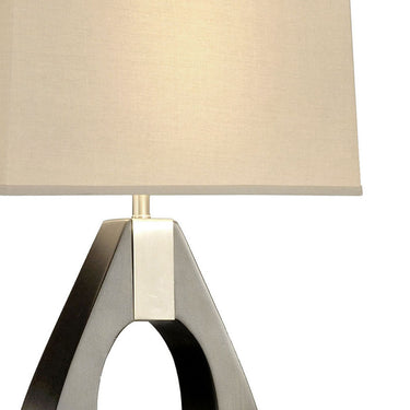 Nova of California Pearson Table Lamp 30 Pecan Wood Brushed Nickel