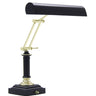 House of Troy Desk/Piano Lamp 14" Polished Brass with Black Accents