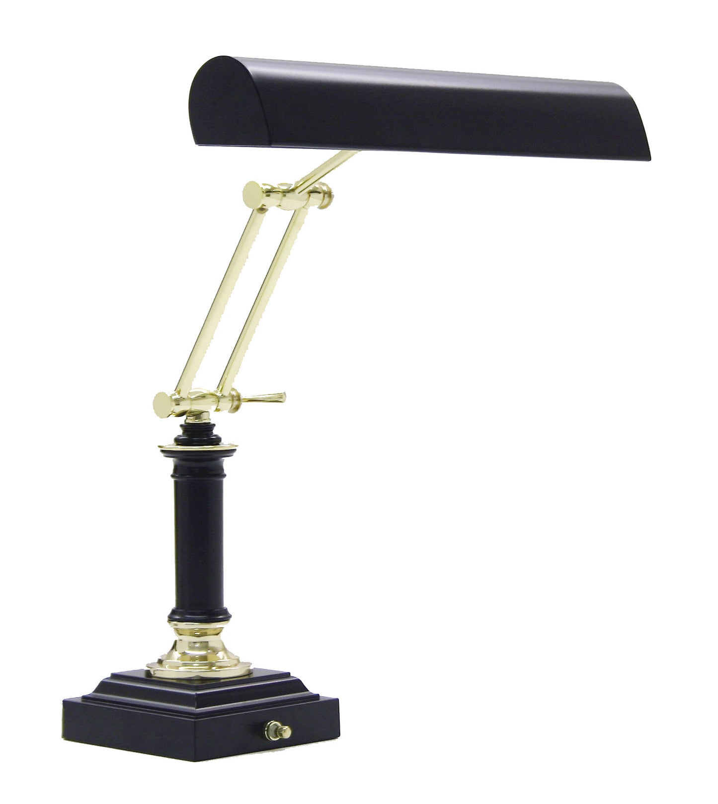 House of Troy Desk/Piano Lamp 14" Polished Brass with Black Accents P14-233-617