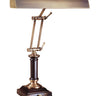 House of Troy Desk/Piano Lamp 14" Antique Brass with Cordovan Accents