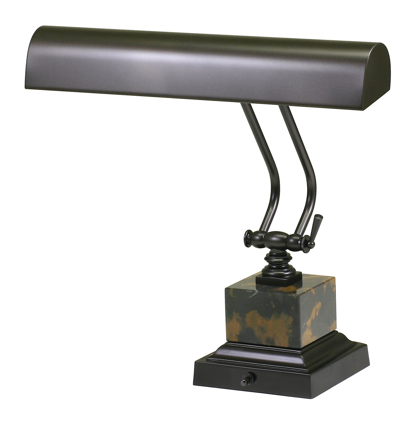 House of Troy Desk/Piano Lamp 14" Mahogany Bronze with Black and Tan Marble P14-280