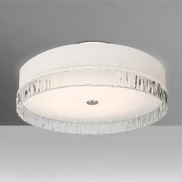 Paco 19 flush mount in Opal/Clear Stone glass | Besa Lighting