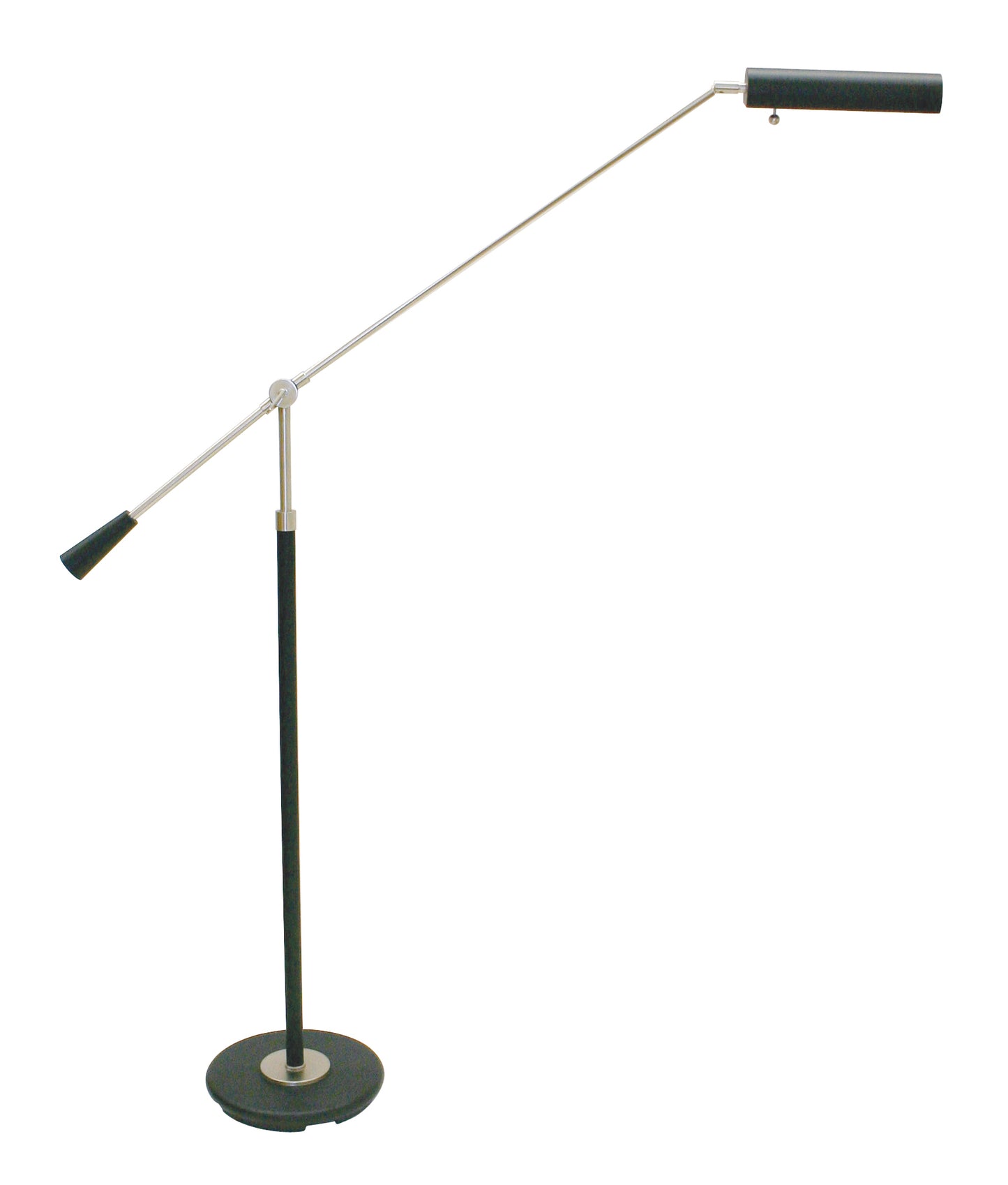 House of Troy Grand Piano Counter Balance Floor Lamp in Black with Satin Nickel Accents PFL-527