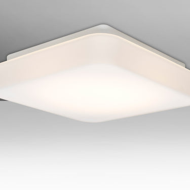Primo 11 square opal ceiling light, straight-on | Besa Lighting